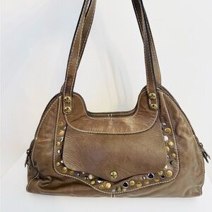NWOT Patricia Nash Ergo Leather Studded Satchel Purse